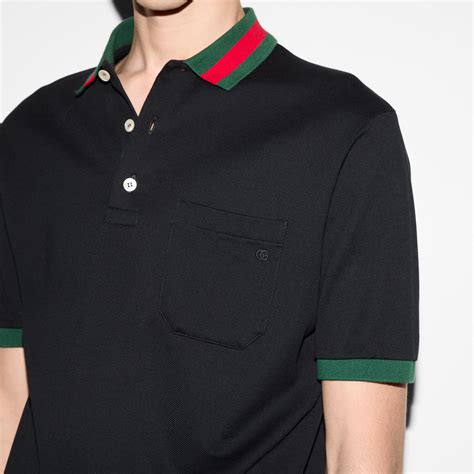 gucci cotton piquet polo with web collar|Gucci Web stripe.